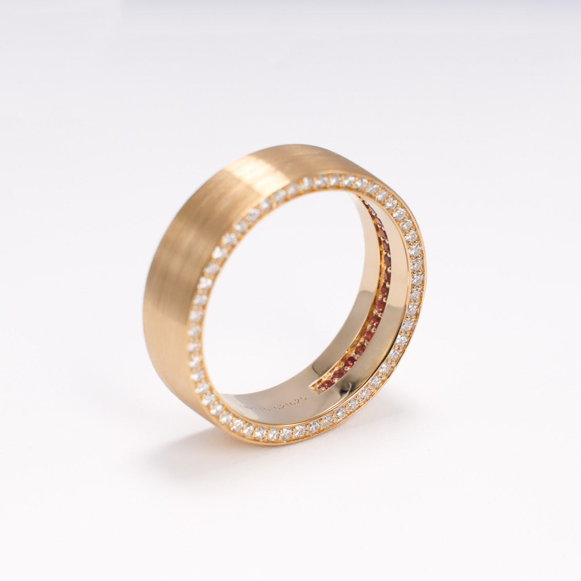 18kWeddingBandBrushedPersonalizedBirthstone