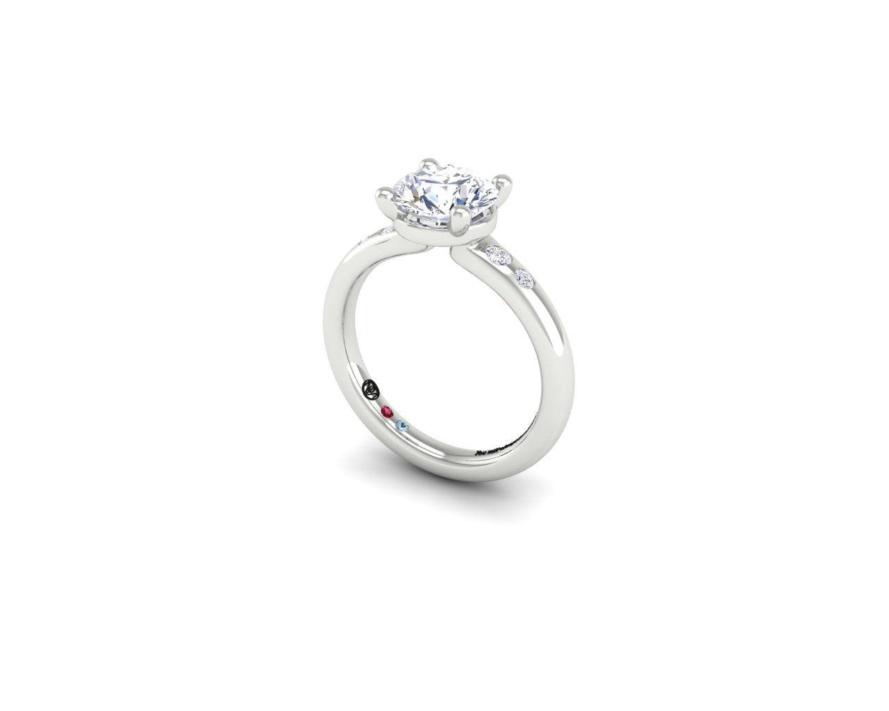 Engagement Ring Low profile 1.12 ct Round - Ryan Custom