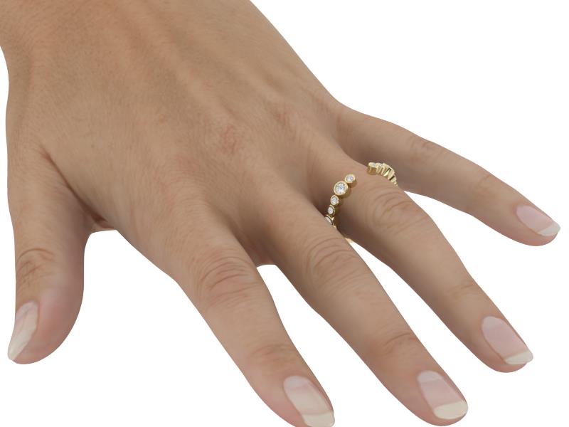 Bubble Round Bezel Half Way Band
