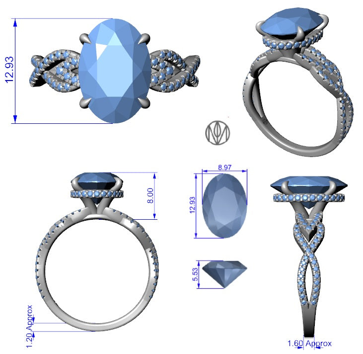 4 Carat Intertwine Band Hidden Halo