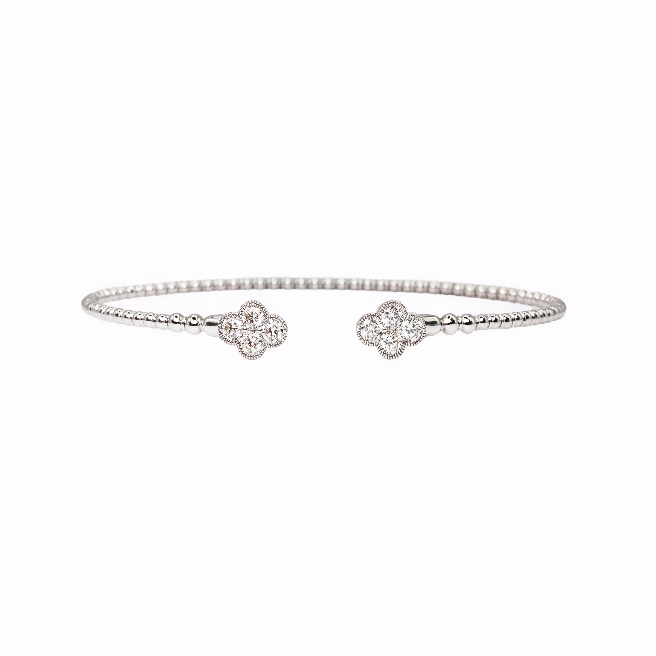 Diamond Clover Cuff Flexible Bracelet