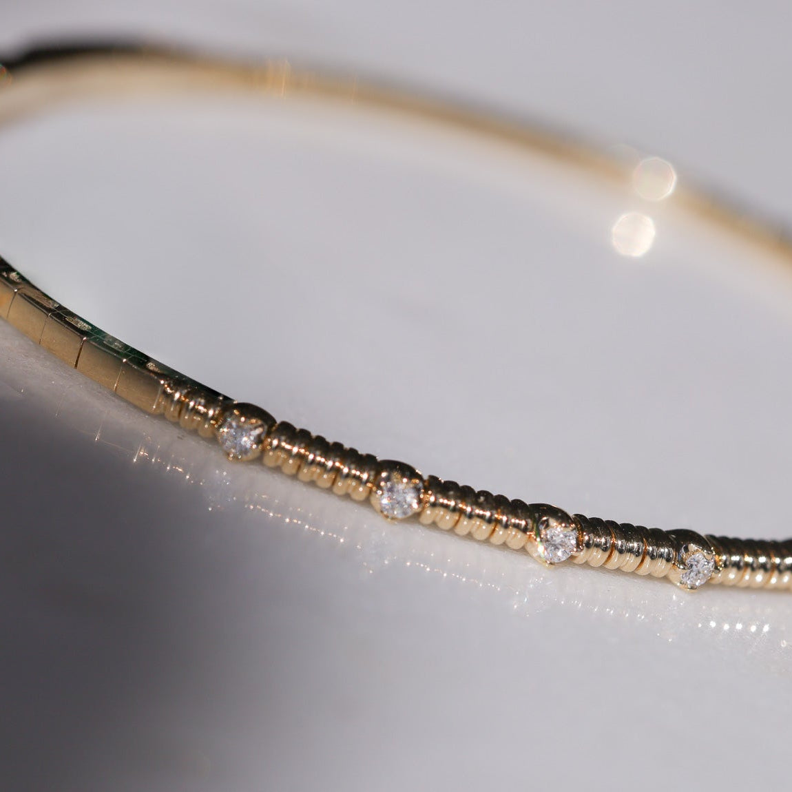 Diamond Flexible Bangle Bracelet