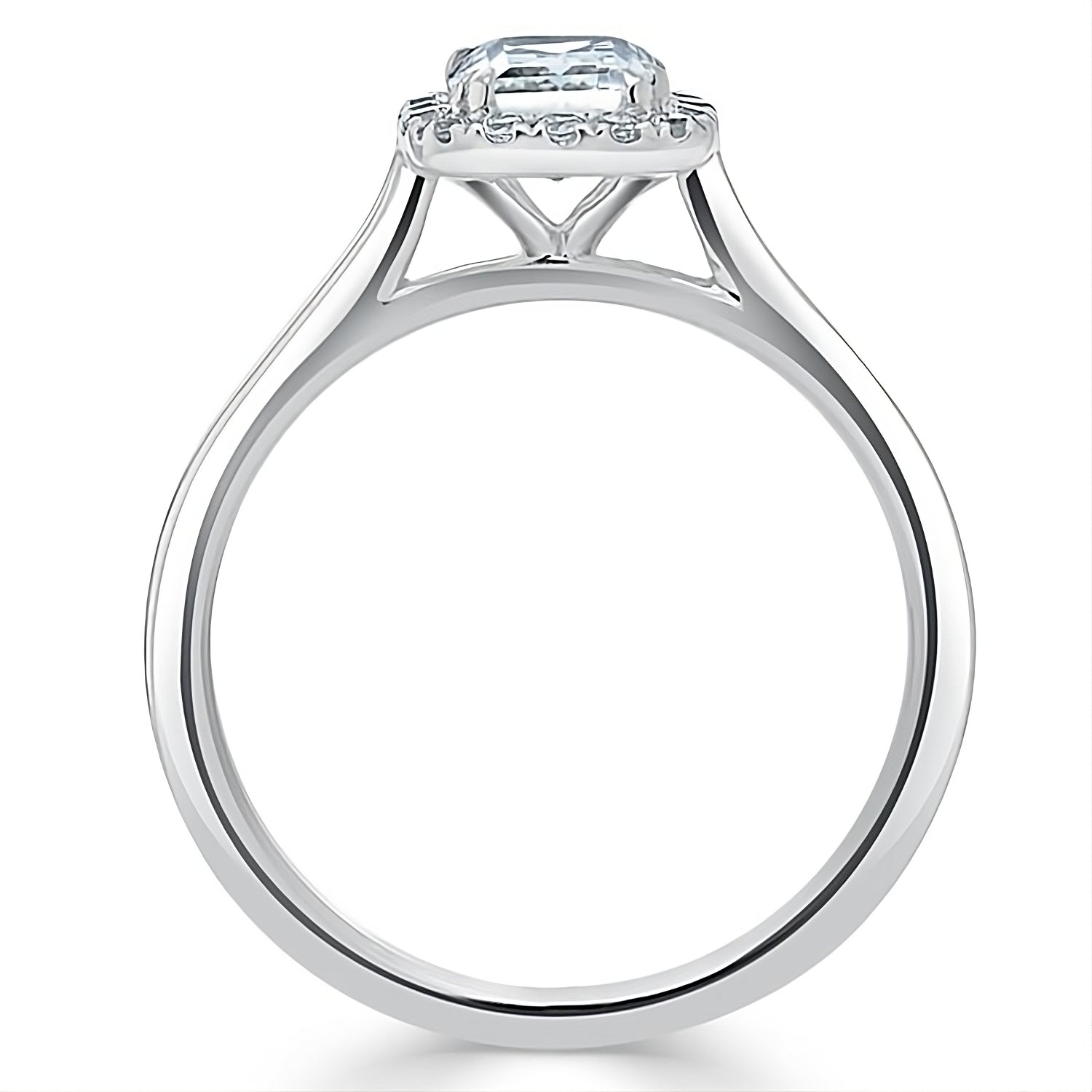 Engagement Ring 1 Carat Cushion Cut Halo Lab Diamond