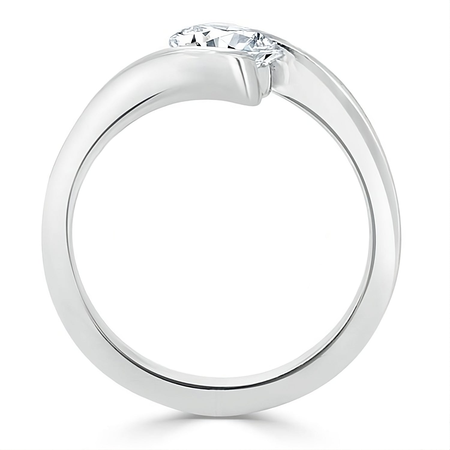 Engagement Ring 1 Carat Oval Cut Lab Diamond Unique Tension Style Band