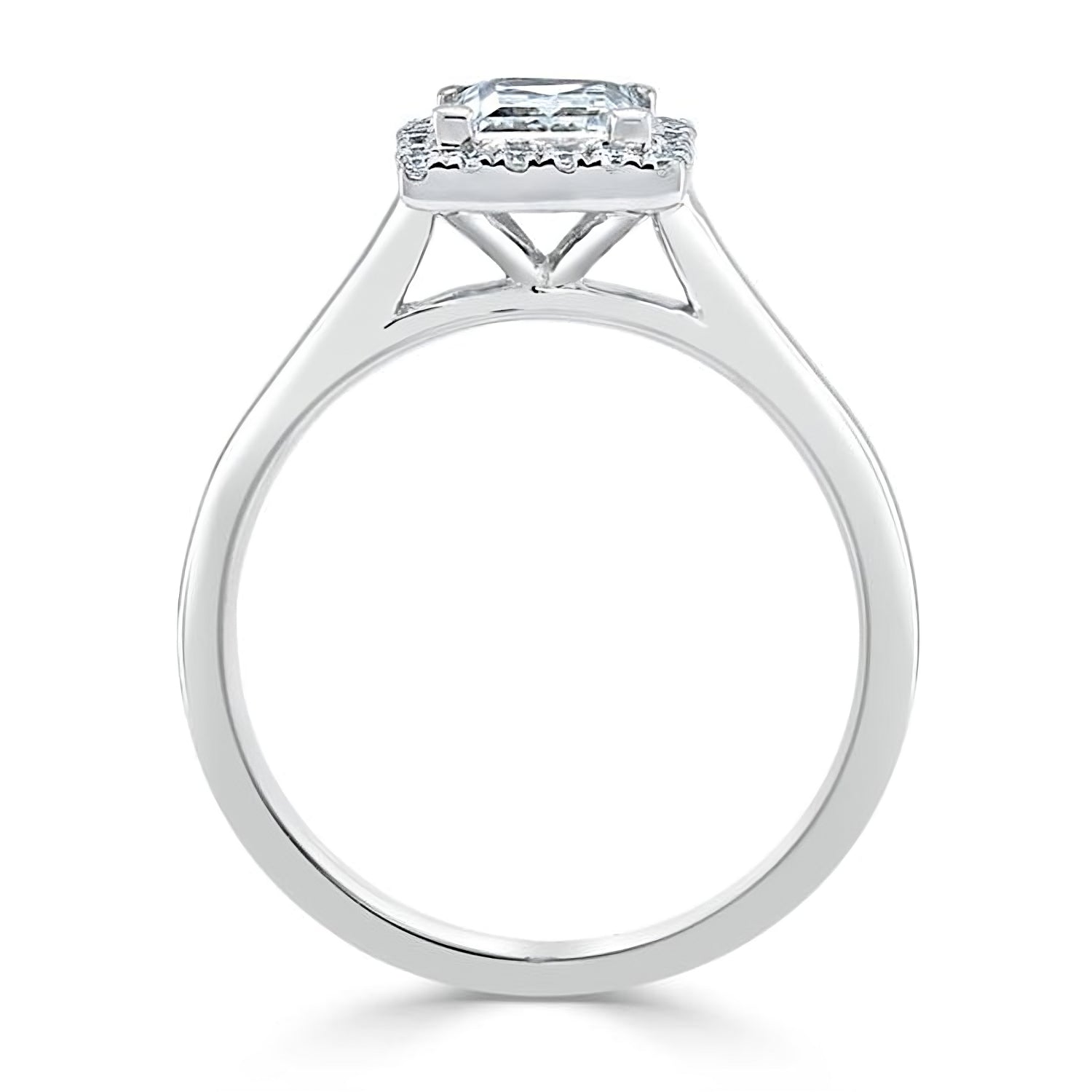 Engagement Ring 2 Carat Princess Cut Lab Diamond Halo Band