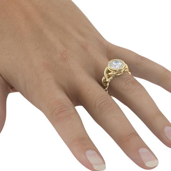 Engagement Ring Braid Bezel Diamond