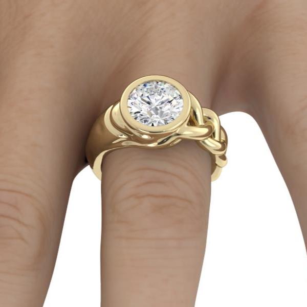 Engagement Ring Braid Bezel Diamond