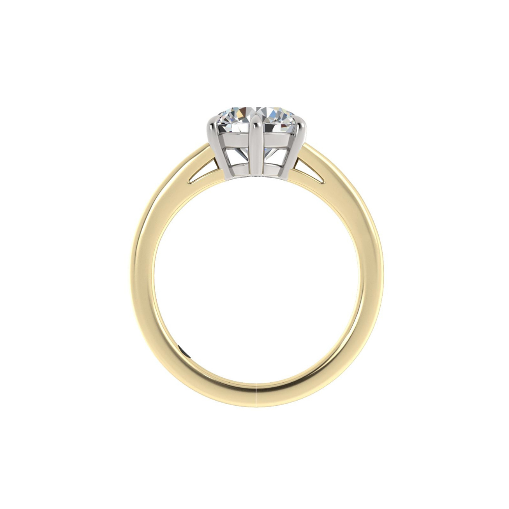 Engagement Ring Split Shank Two Tone Round Diamond
