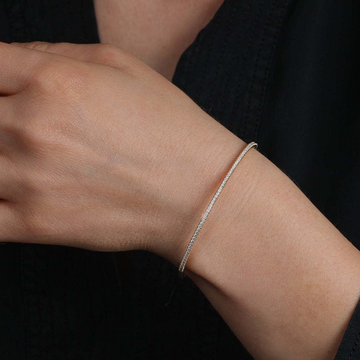 Flexible Diamond Tennis Bangle