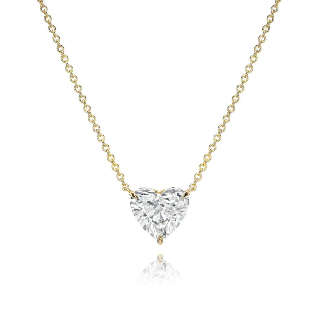 Necklace Heart Diamond 1 Carat Cable Chain