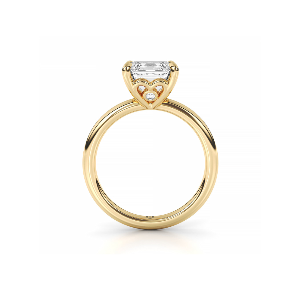 Engagement Ring Asscher Diamond Heart Basket