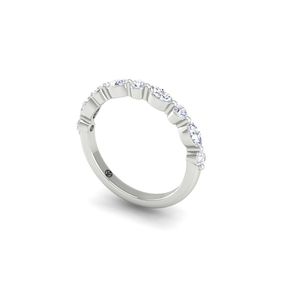 Marquise and Round Band Shared Prong