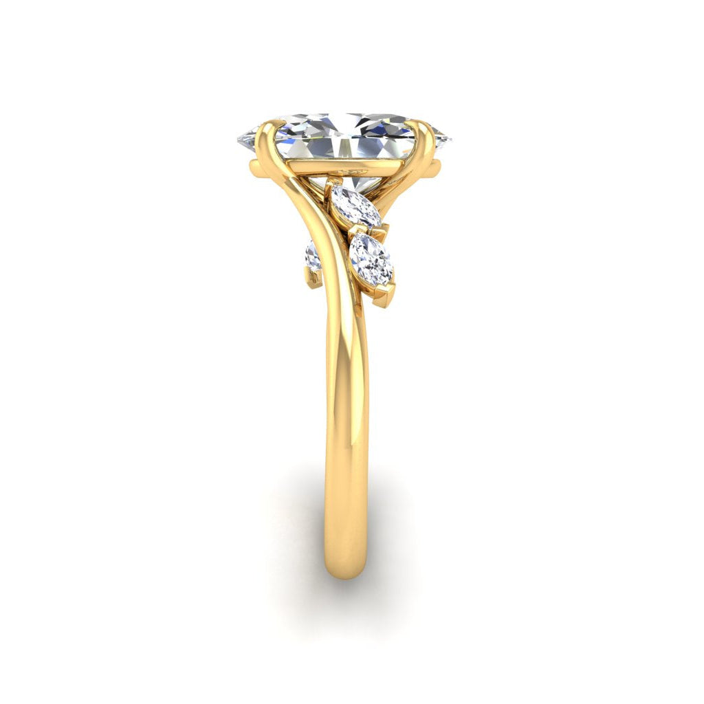 Oval 3 Carat Marquise side stones