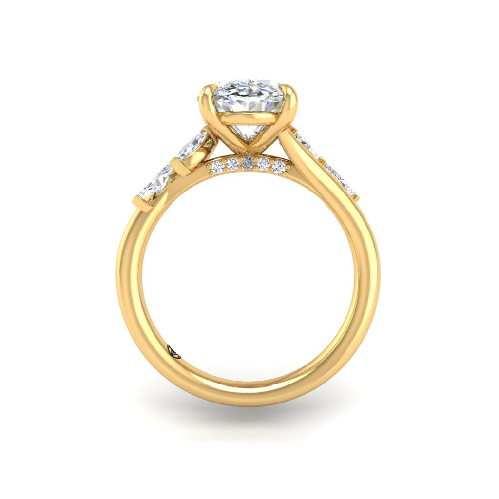 Oval 3 Carat Marquise side stones