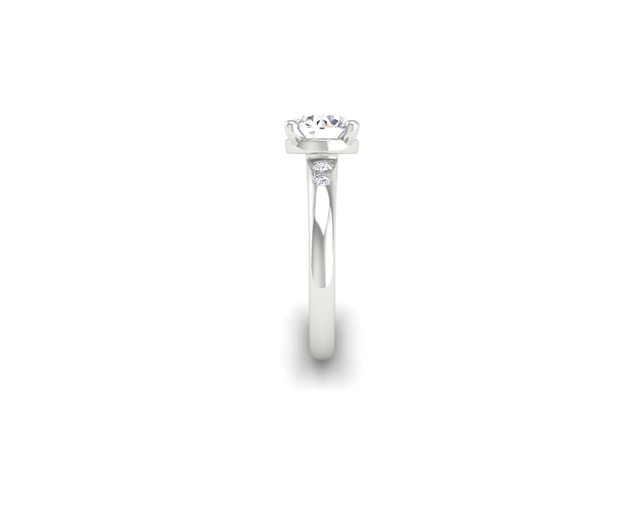Engagement Ring Low profile 1.12 ct Round - Ryan Custom