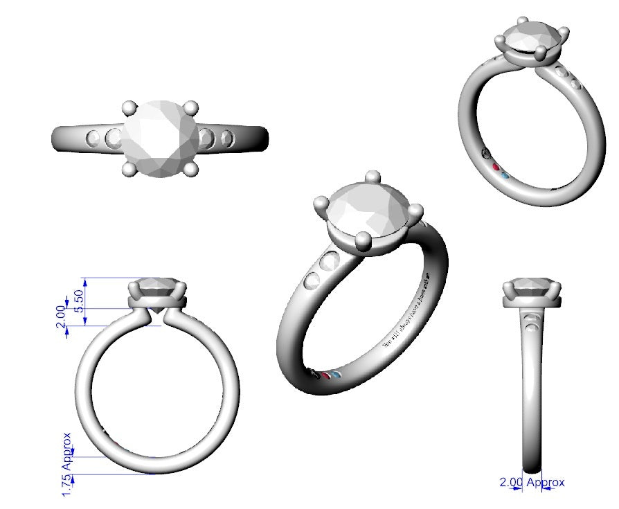 Engagement Ring Low profile 1.12 ct Round - Ryan Custom