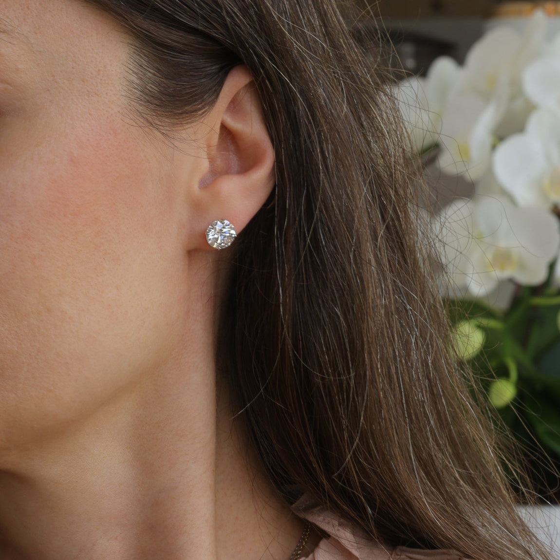 Round Martini Studs 6 Carat