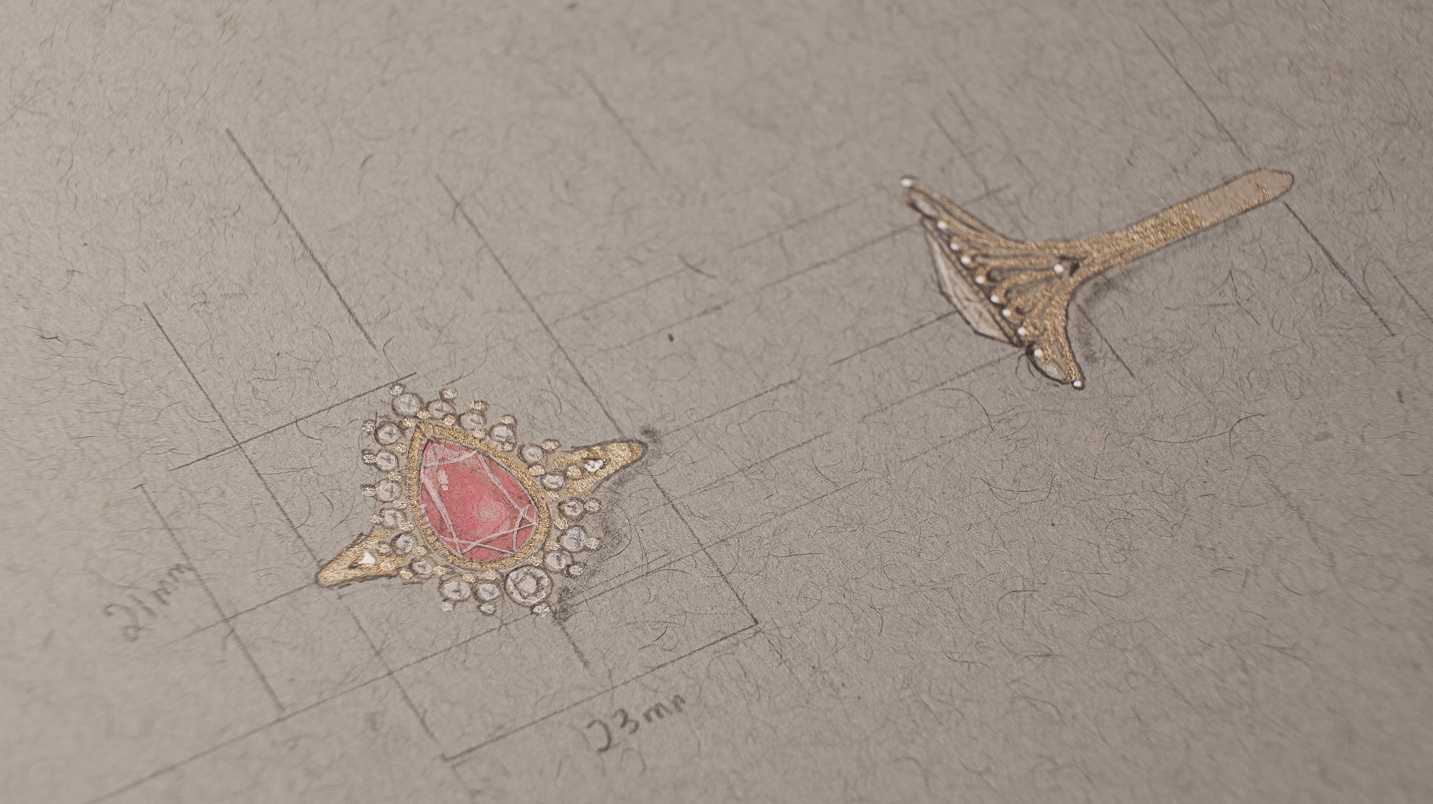 Sunrise Pear Pink Gemstones Ring Millgrain and Halo
