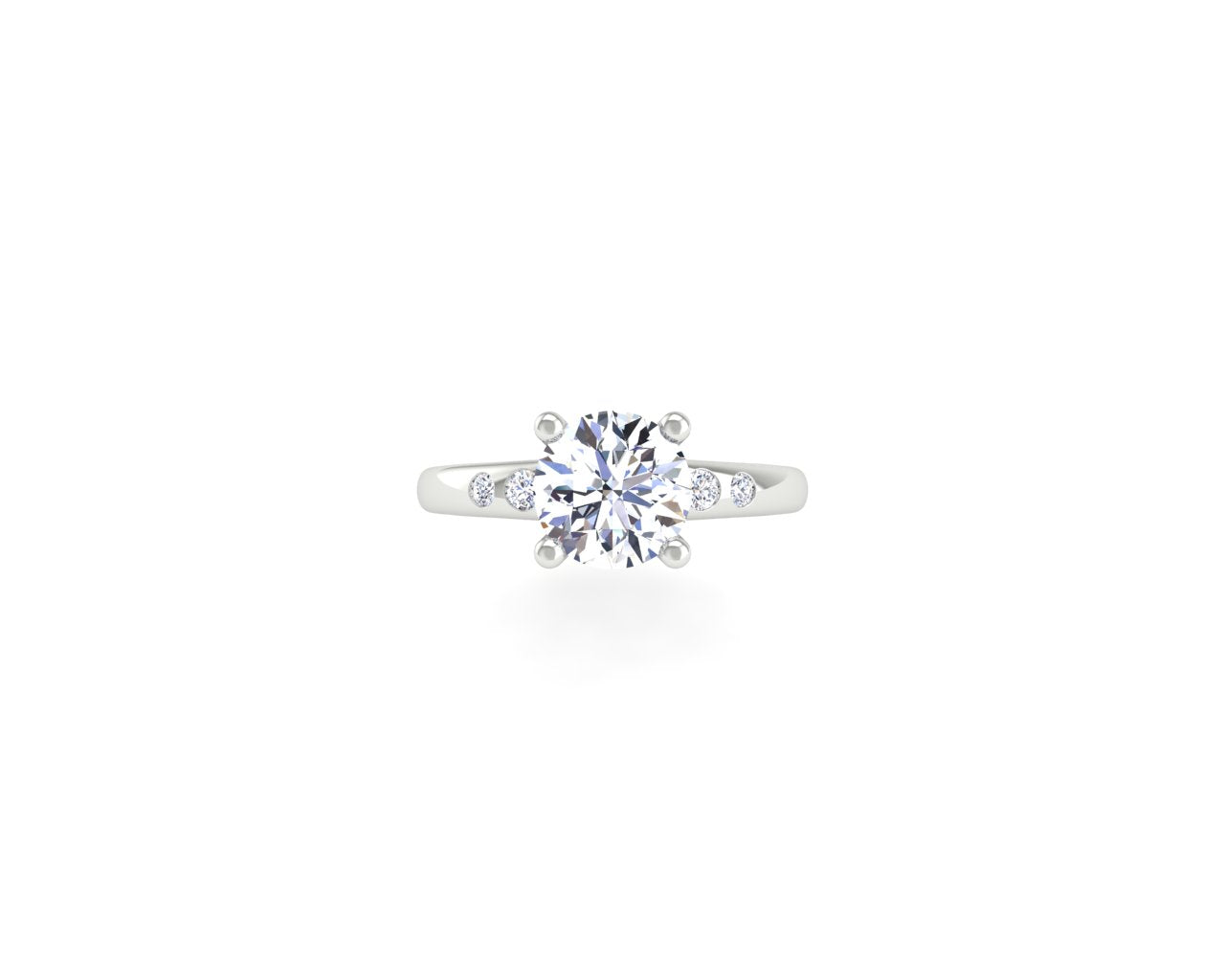 Engagement Ring Low profile 1.12 ct Round - Ryan Custom