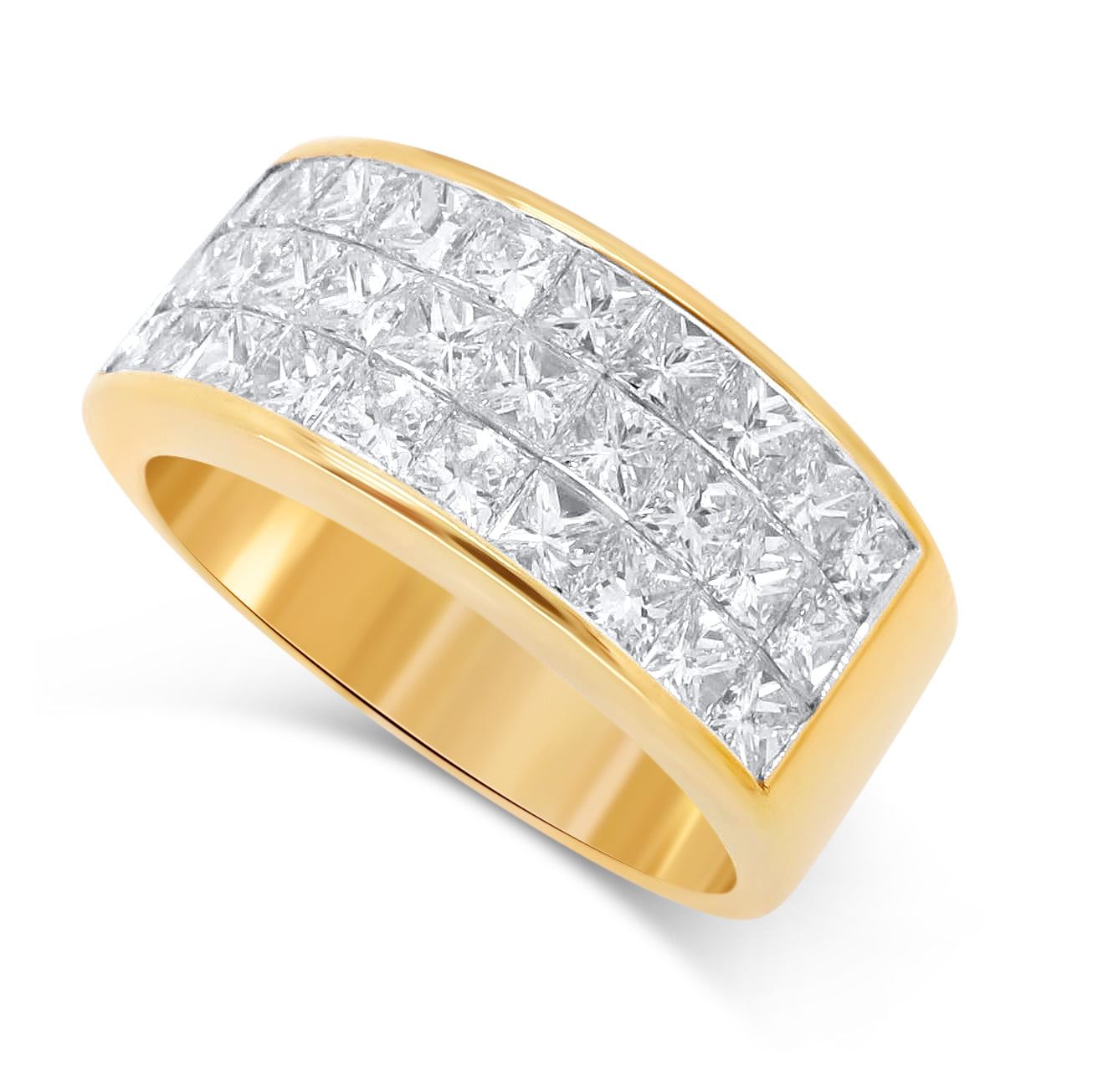 Wedding Band 3 Carats Invisible Set Lab Diamonds