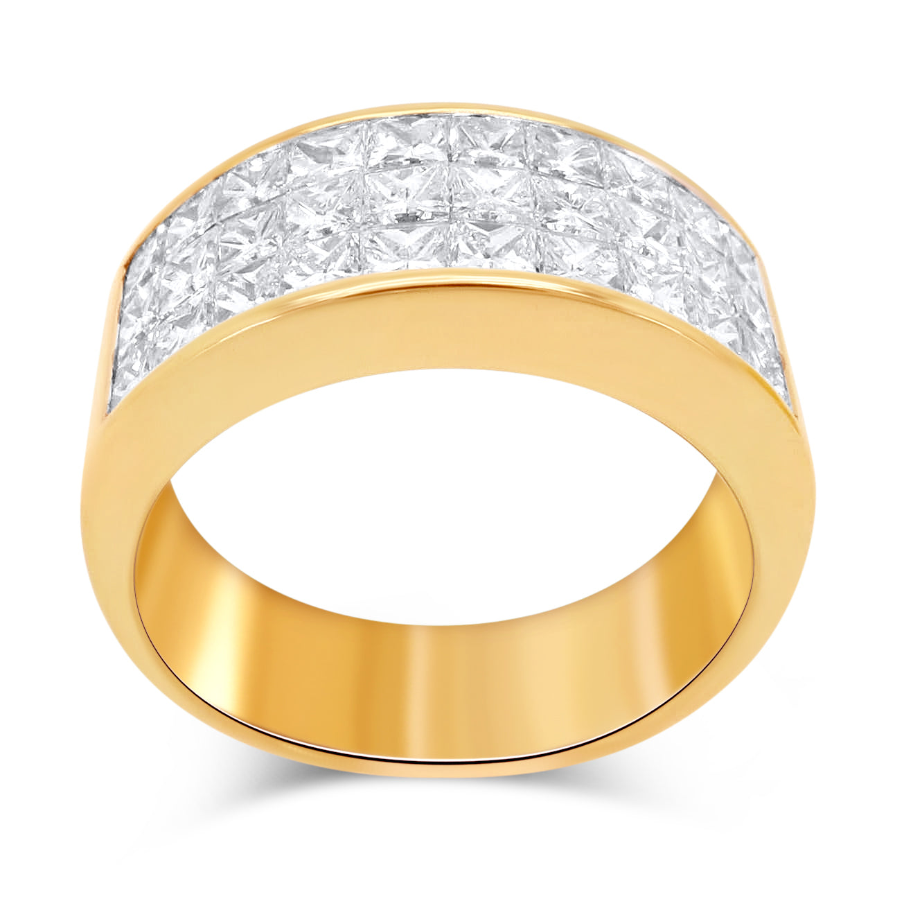 Wedding Band 3 Carats Invisible Set Lab Diamonds
