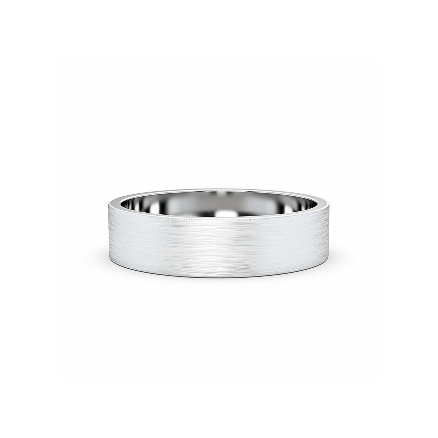 Wedding Band Brushed Flat 6mm Wide