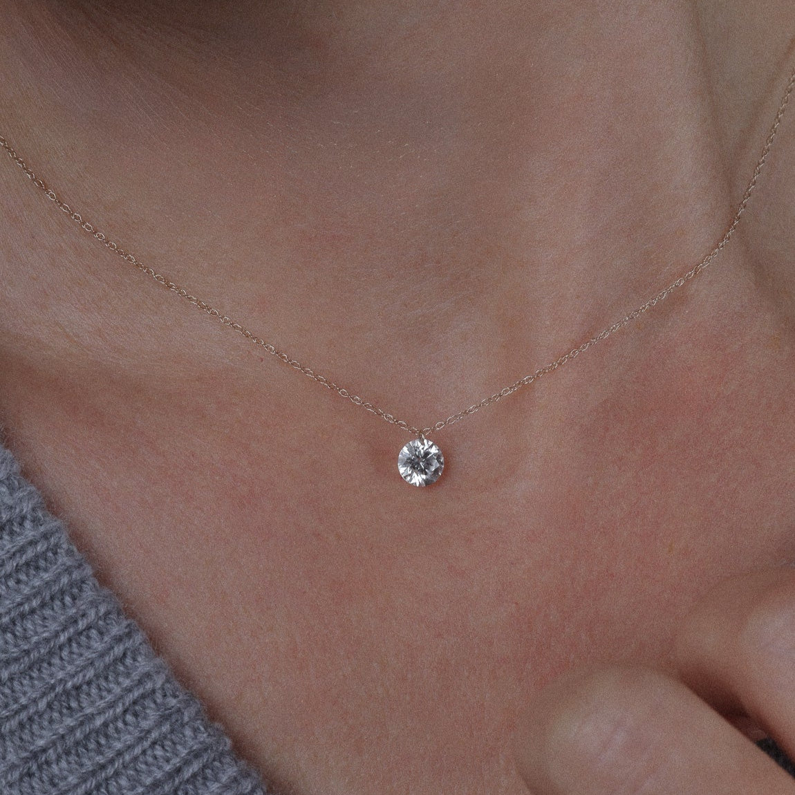 floating diamond necklace 2