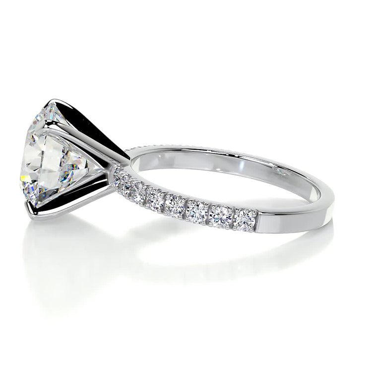 Engagement Ring 3 Carat Round Cut Lab Diamond Pave Band