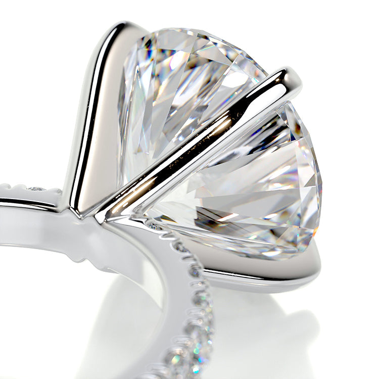 Engagement Ring 3 Carat Round Cut Lab Diamond Pave Band