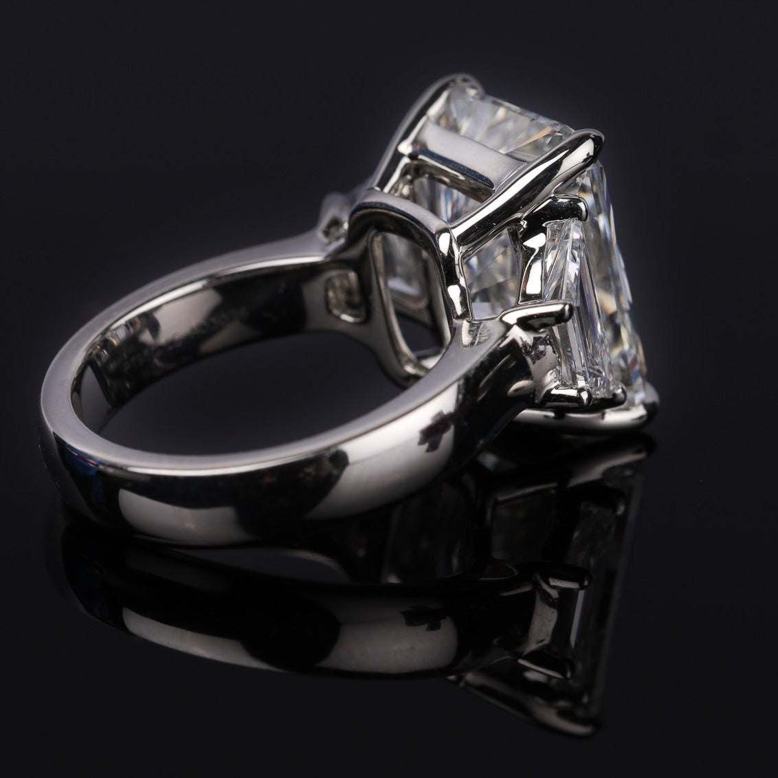 10 Carat Radiant Three Stone Diamond Ring