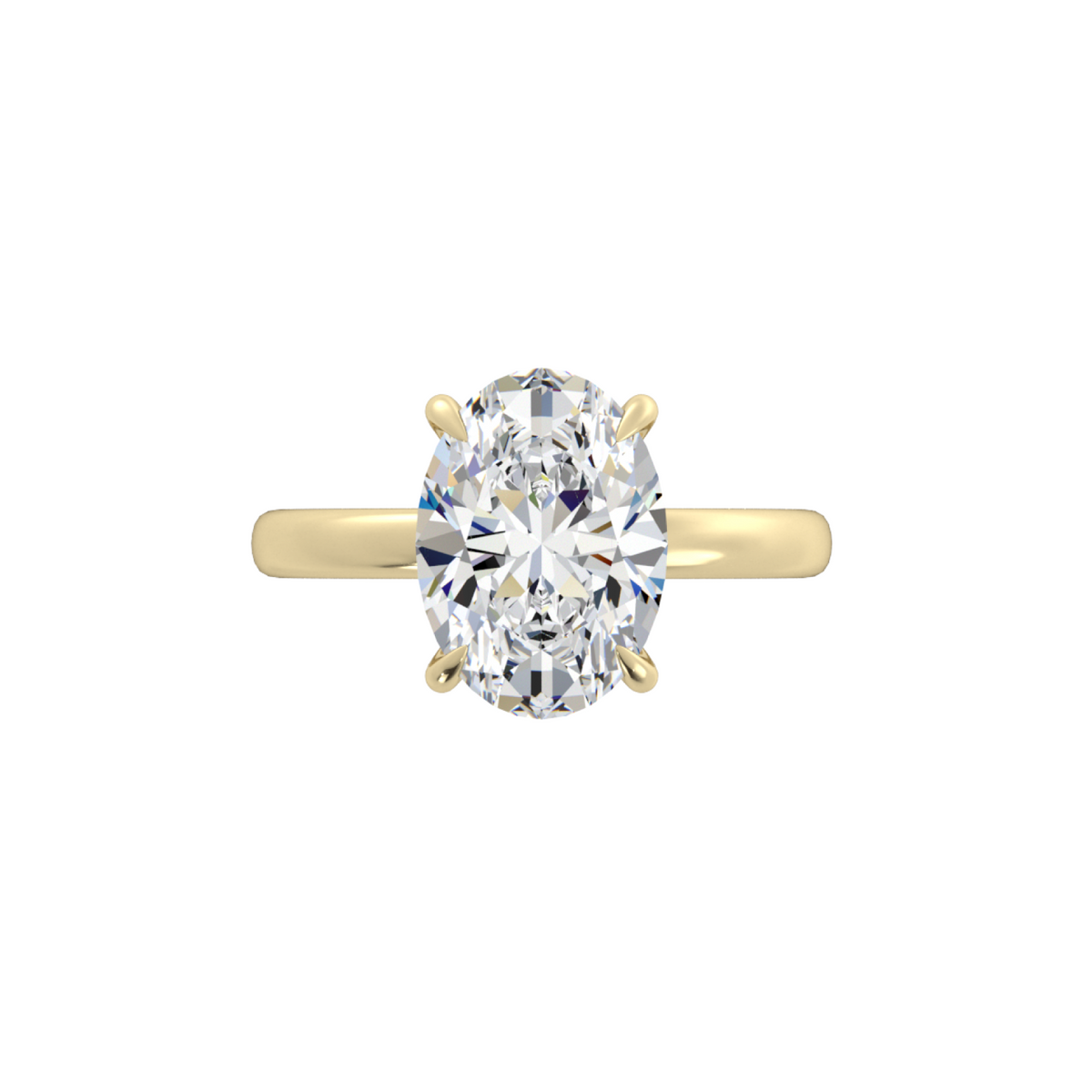 Solitaire Court Profile Rings Engagement Ring Low Profile Oval Solitaire Hidden Halo
