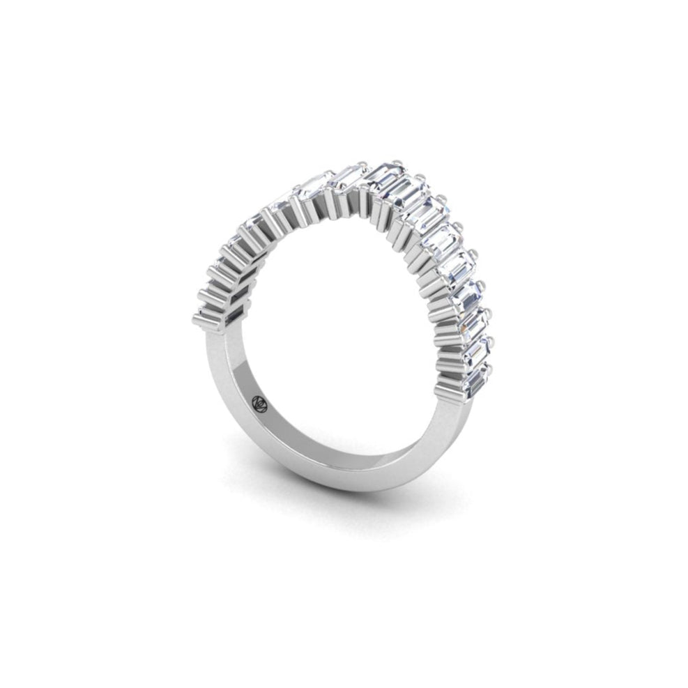 Art Deco Stackable Curved Band Graduated Baguette