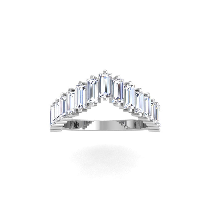 Art Deco Stackable Curved Band Graduated Baguette
