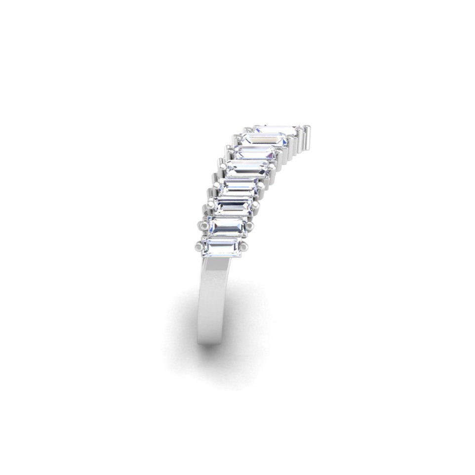 Art Deco Stackable Curved Band Graduated Baguette
