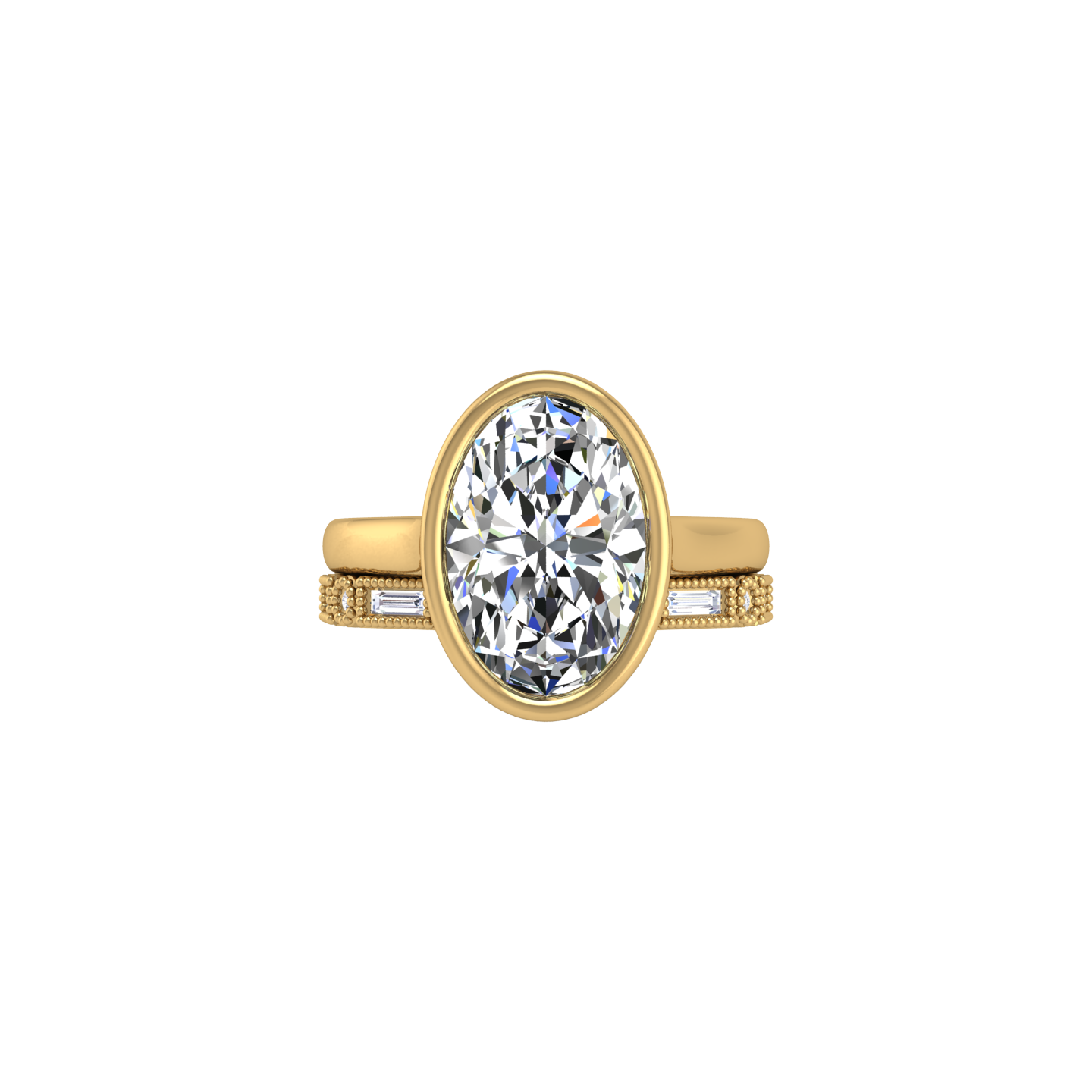 Engagement Ring Bezel Oval Cathedral Setting