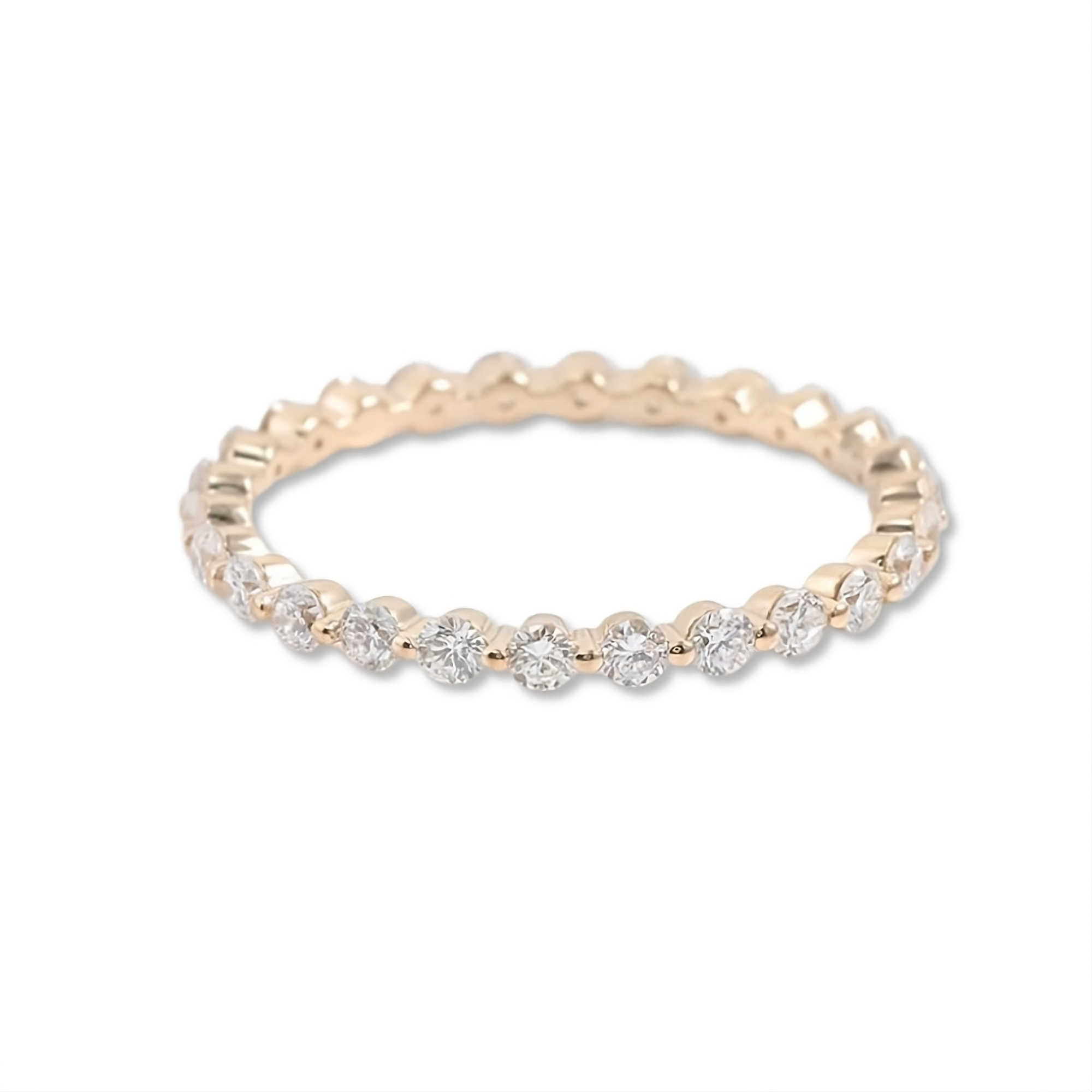 Bubble Round Cut Lab Diamond Eternity Wedding Band