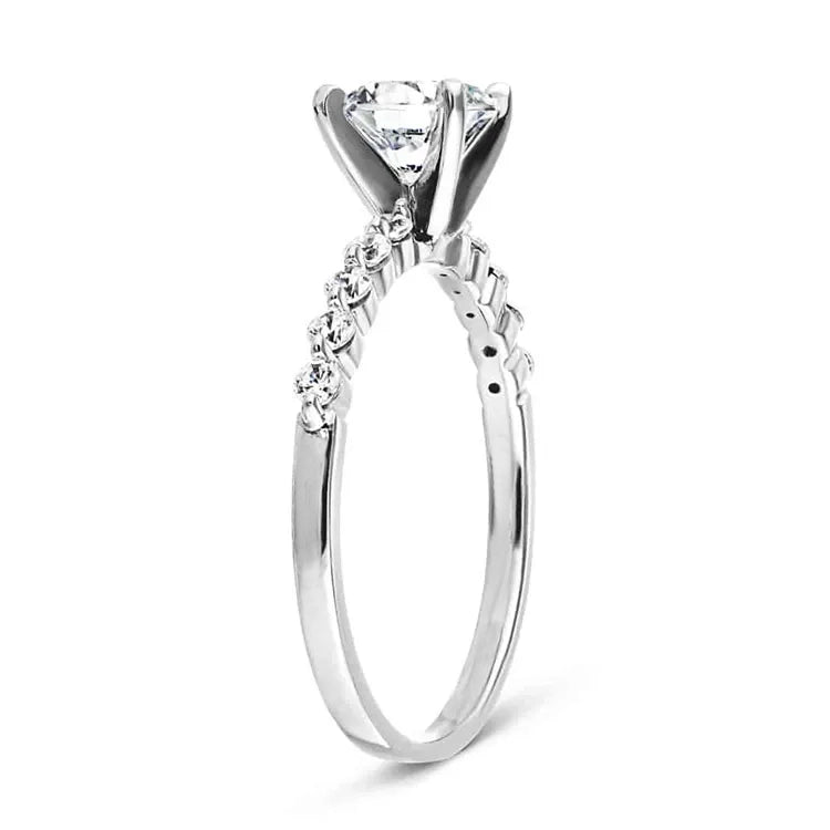 Engagement Ring 1 Carat Round Lab Diamond Bubble Pave Setting