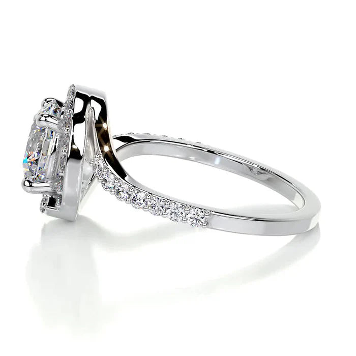 ENGAGEMENT RING 2 3 CARAT ROUND CUT LAB DIAMOND HALO PAVE BYPASS BAND