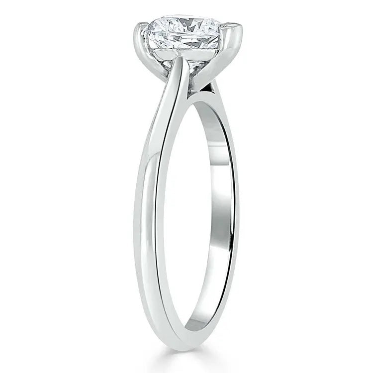 Engagement Ring 1 Carat Heart Shape Lab Diamond Solitaire Band