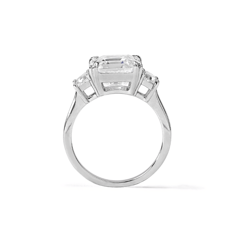 Engagement Ring 5 Carat Asscher Cut Three Stones Royale Collection