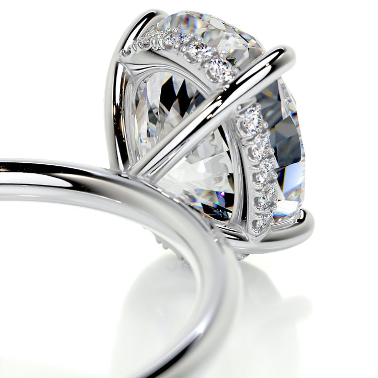 Engagement Ring 4 Carat Oval cut Lab Diamond Hidden Halo Band