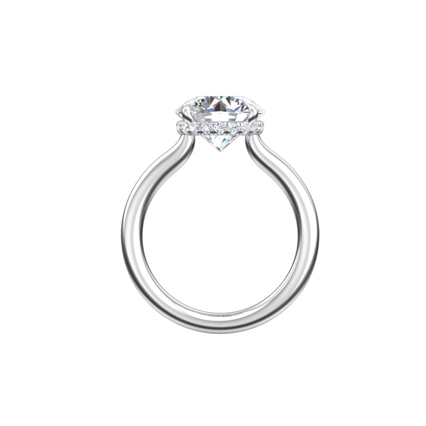 Solitaire Court Profile Rings Low Profile Engagement Rings - Magdalene Pivoine Jewelry
