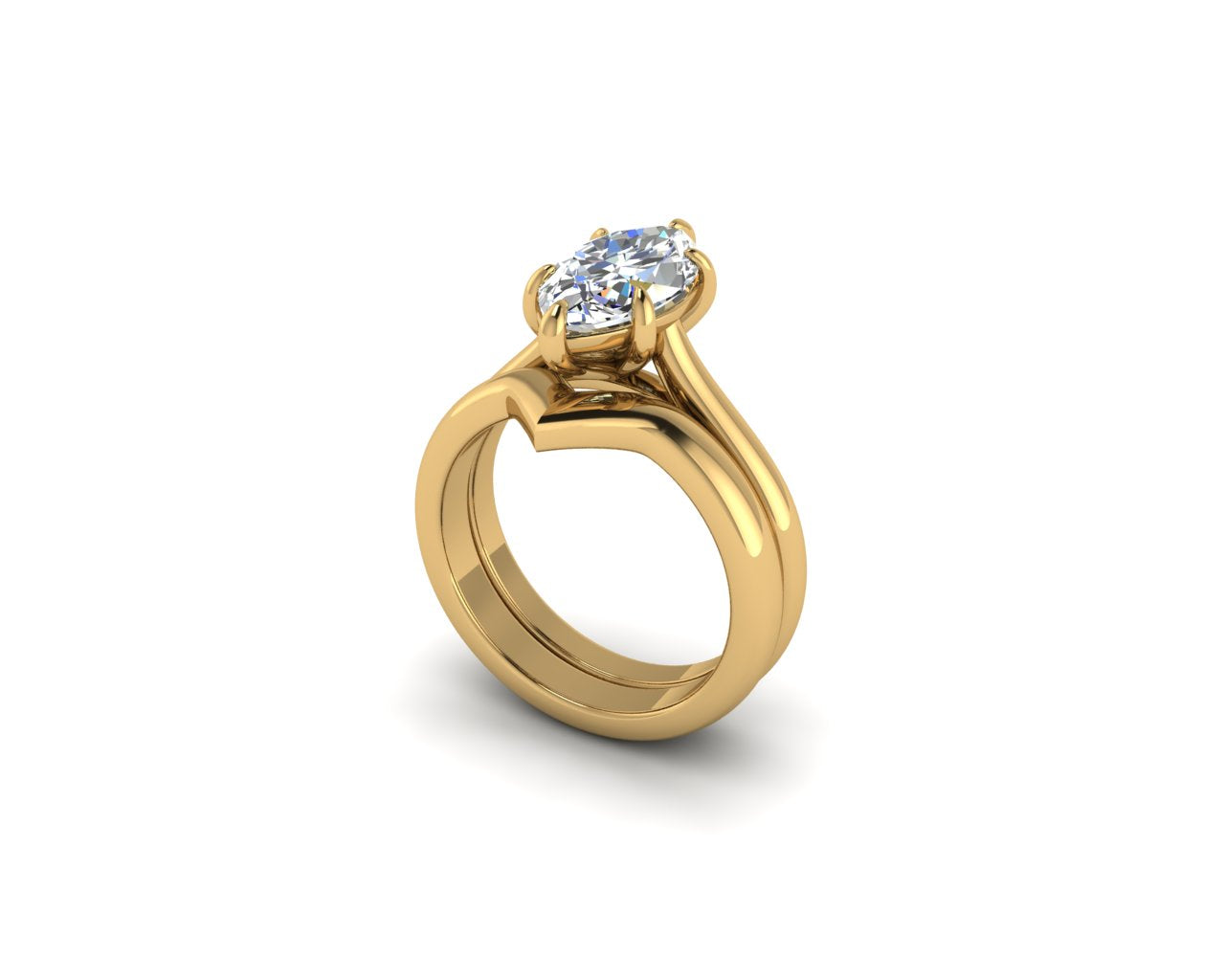 Engagement Ring Marquise Cut Diamond Wedding Set