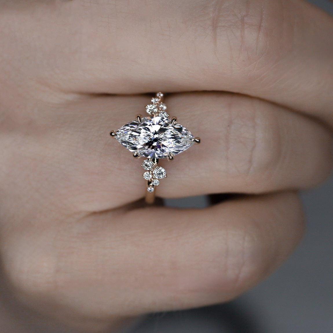 Engagement Ring Marquise Side Stones