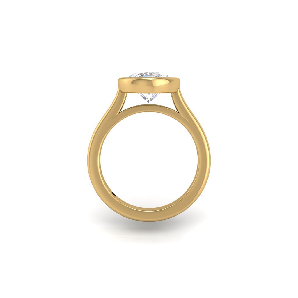 Engagement Ring Bezel Oval Cathedral Setting