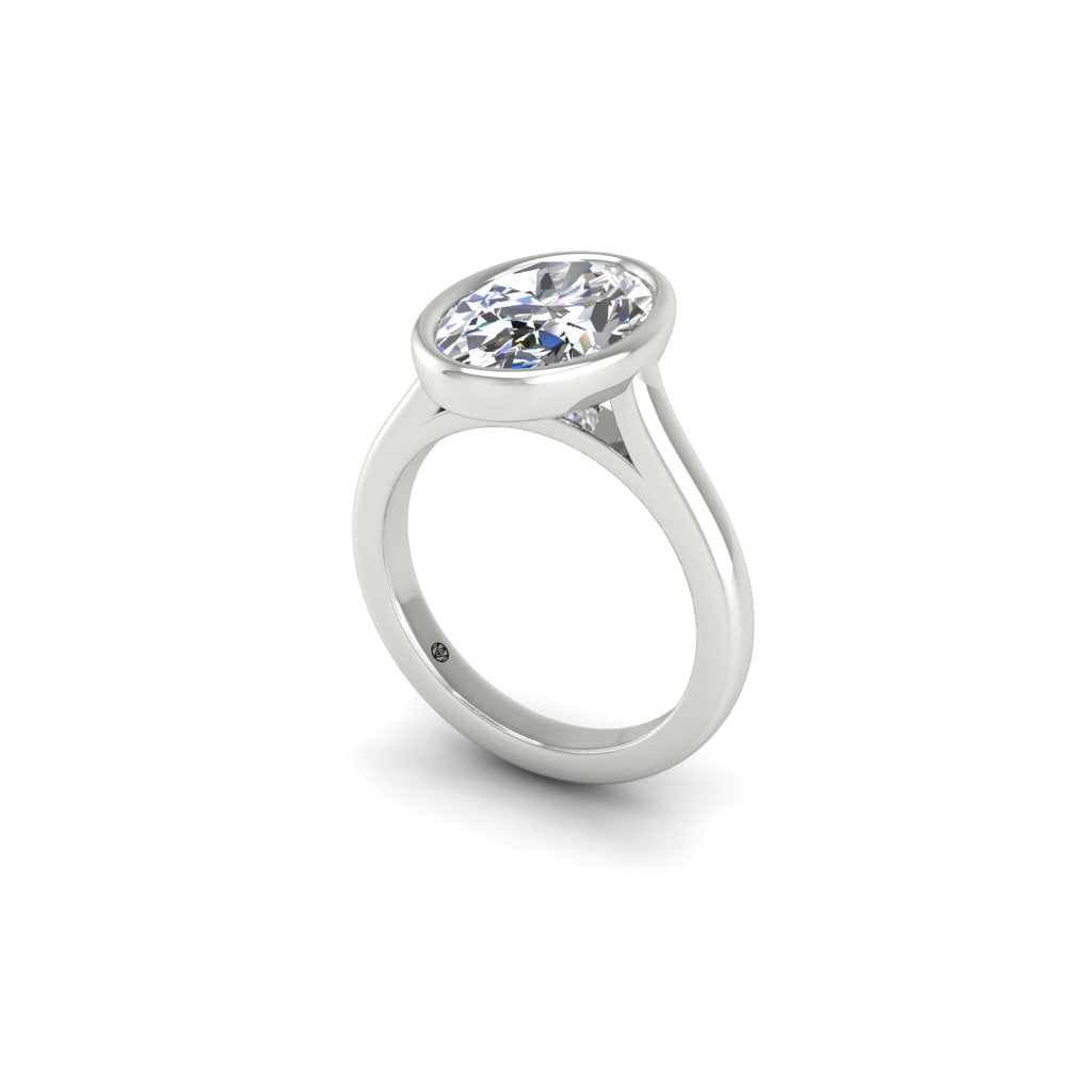 Engagement Ring Bezel Oval Cathedral Setting
