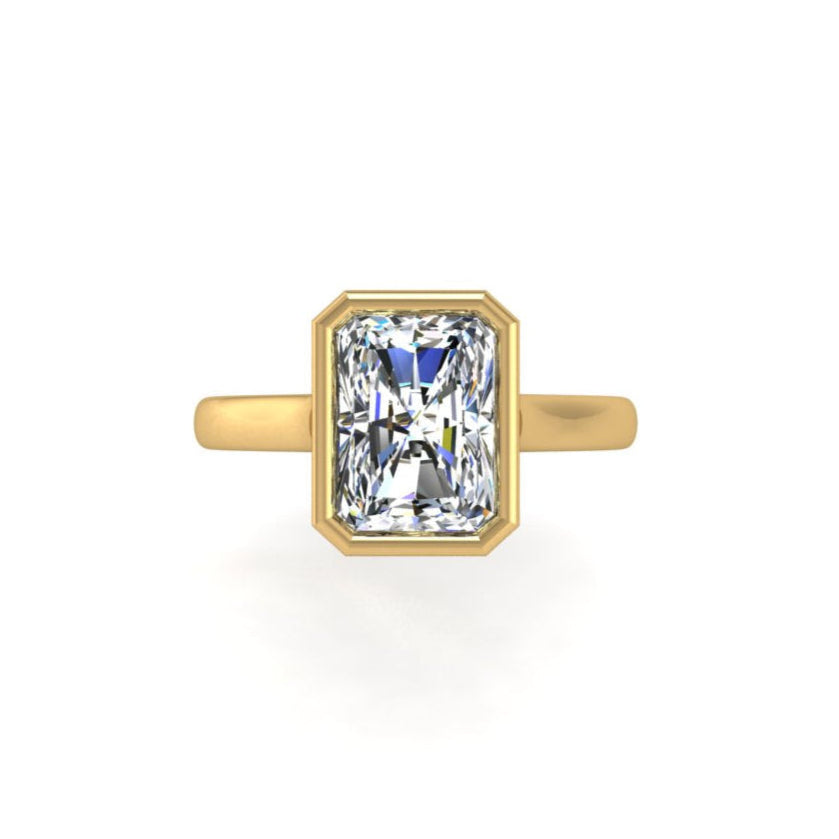 Engagement Ring Bezel Radiant Cathedral
