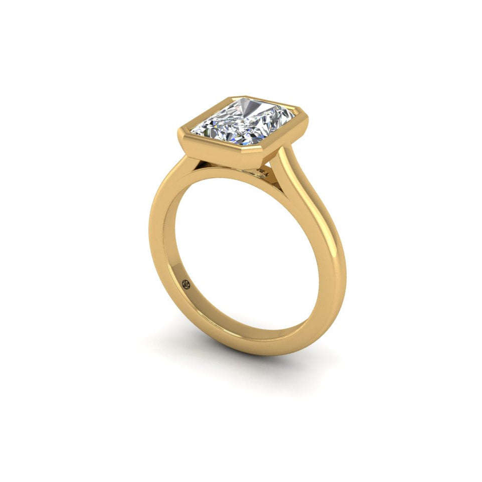 Engagement Ring Bezel Radiant Cathedral