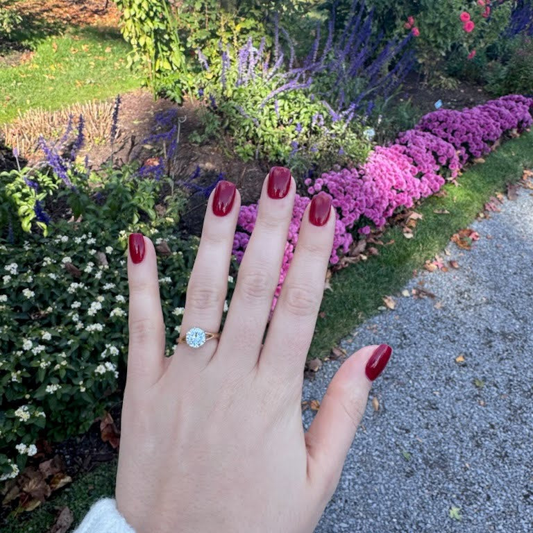 Engagement Ring Split Shank Two Tone Round Diamond