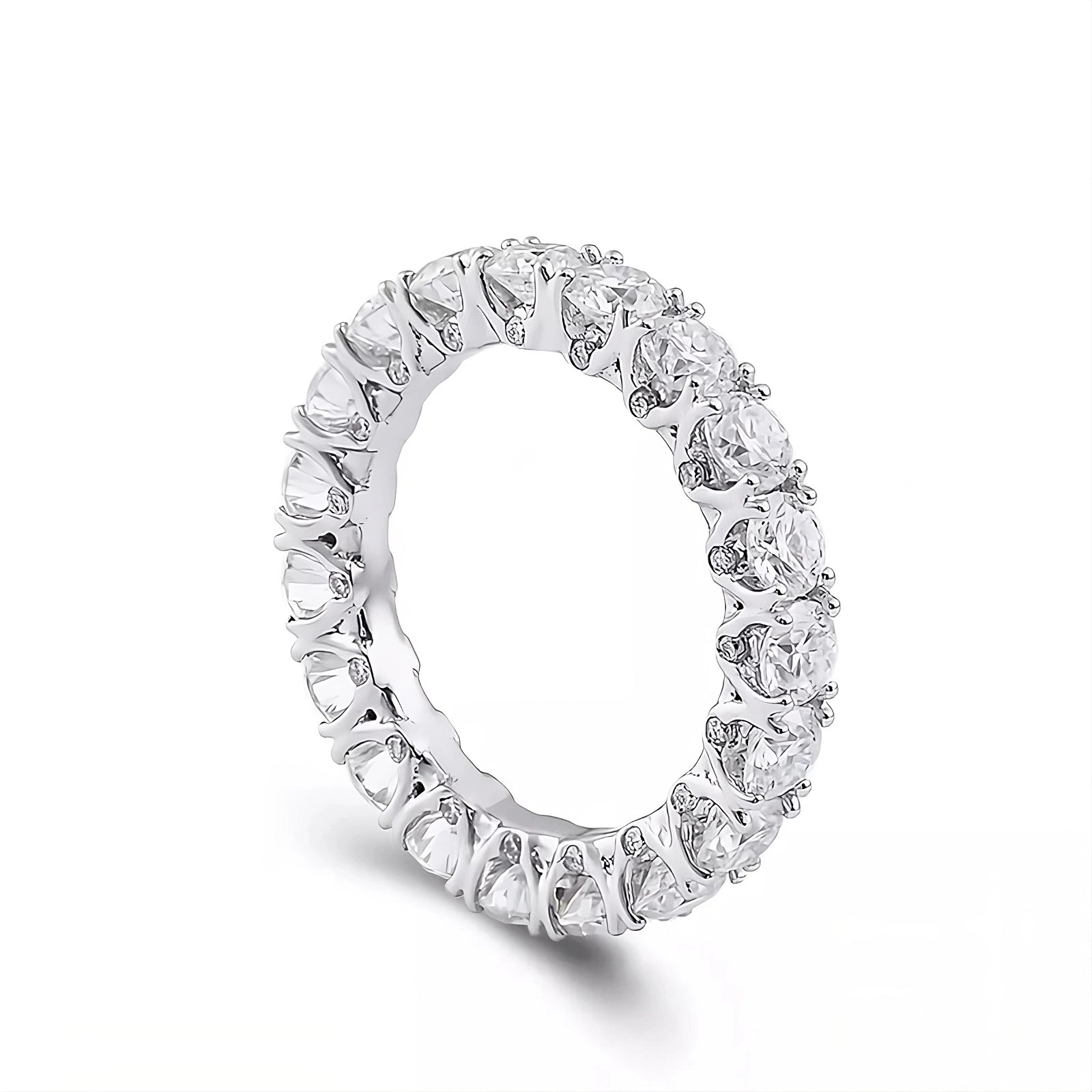 Eternity Round Diamonds Cut Wedding Band Side Diamonds.